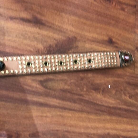 LeatherRock Stone and studded leather belt size S